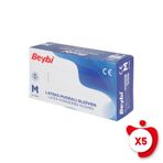 Beybi M Beden Beyaz 100'lü 5 Paket Pudralı Lateks Eldiven
