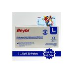 Beybi Nitril Mavi Pudrasız Muayene Eldiveni - 100'lük Kutu (L BEDEN) Koli 20 Paket