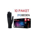 Beybi Njoy Pudrasız Siyah Nitril Eldiveni (m) Beden 10x100 Adet