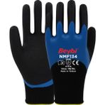 Beybi NMF134 Mikro Köpük Nitril Kaplı Polyester Örgü Eldiven 12 Çift - Mavi - Siyah - 9