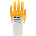 Beybi Pamuk Nitril Pamuk Kn350 Flex 10 Beden İşçi Eldiveni Beyaz Sarı En388 2111X (12 Li Paket)
