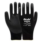 Beybi PFN110 No 10 100 Çift Polyester Örgü Üzeri 1/2 Köpük Nitril Kaplı Eldiven