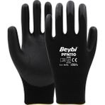 Beybi PFN110 Polyester Örgü Üzeri ½ Köpük Nitril Kaplı Eldiven 12 Çift - Siyah - 8