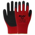 Beybi PL-9 Örme Kırmızı Siyah Nitril Eldiven