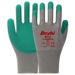 Beybi PL17 Legend No: 10 Koli 144 Çift Polyester Örme Yeşil Lateks Kaplı Camcı İş Eldiveni