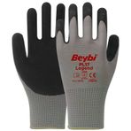 Beybi PL17 Legend No: 9 12 Çift Siyah Polyester Örme Lateks Eldiven