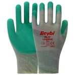Beybi PL17 Legend No: 9 Koli 144 Çift Yeşil Polyester Örme Lateks Eldiven