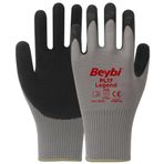 Beybi PL17 Legend No: 9 Koli 288 Çift Siyah Polyester Örme Lateks Eldiven