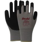 Beybi PL17 Legend Polyester Örme Lateks Eldiven 144 Çift (Koli) Siyah - XL