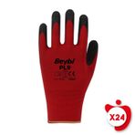 Beybi PL9 Kırmızı 10 Beden 12 Çift Polyester Örme Lateks İş Eldiveni