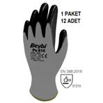 BEYBİ PN 810 GRİ KALIN ASTARLI NİTRİL İŞ ELDİVENİ