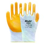 Beybi PN10 Polyester Örme Nitril Eldiven - NO: 9 - Çift
