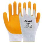 Beybi PN2 No: 10 Çift Sarı Polyester Örme Ekonomik Nitril Eldiven