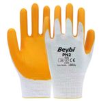 Beybi PN2 No: 10 Koli 504 Çift Sarı Polyester Örme Ekonomik Nitril Eldiven