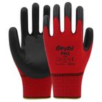 Beybi PN2 No: 9 100 Çift Kırmızı Polyester Örme Ekonomik Nitril Eldiven