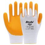 Beybi PN2 No: 9 Koli 504 Çift Sarı Polyester Örme Ekonomik Nitril Eldiven