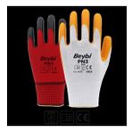 Beybi PN3 Beyaz Sarı 10 12'li Polyester Örme Nitril Eldiven