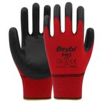 Beybi PN3 No: 10 100 Çift Kırmızı Polyester Örme Nitril Eldiven