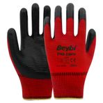 Beybi PN3 No: 10 12 Çift Kırmızı Zebra Polyester Örme Nitril Eldiven