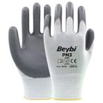 Beybi PN3 No: 10 Çift Gri Polyester Örme Nitril Eldiven