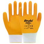 Beybi PN3 No: 10 Koli 288 Çift Sarı Polyester Örme Nitril Eldiven