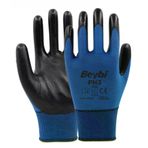 Beybi PN3 No: 9 100 Çift Mavi Polyester Örme Nitril Eldiven