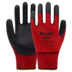 Beybi PN5 No: 10 100 Çift Kırmızı Polyester Örme Nitril Eldiven