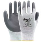 Beybi PN5 No: 10 12 Çift Gri Polyester Örme Nitril Eldiven