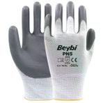 Beybi PN5 No: 9 100 Çift Gri Polyester Örme Nitril Eldiven