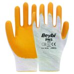 Beybi PN5 No: 9 Koli 288 Çift Sarı Polyester Örme Nitril Eldiven
