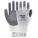 Beybi PN5 No:10 Beyaz Gri Koli Polyester Örme Nitril Eldiven