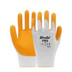 Beybi Pn5 Sarı No10 Polyester Astarlı Nitril İş Eldiveni 12 Çift