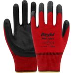 Beybi Pn5 Zebra Polyester Örme Nitril Eldiven 12 Çift - Kırmızı - Siyah - 10