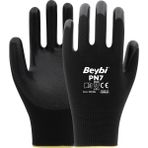 Beybi Pn7 Polyester Örme Nitril Eldiven 12 Çift - 10 - Siyah