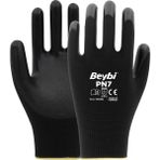 Beybi Pn7 Polyester Örme Nitril Eldiven - 96 Çift - Siyah