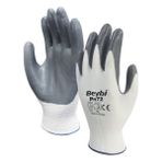 Beybi PN72 Nitril Poly Iş Eldiveni 12 Çift - Gri - Beyaz