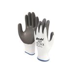 Beybi PN72 Polyester Örme NO:10 Çift Gri Nitril Eldiven
