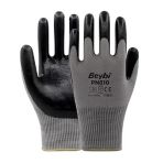Beybi PN810 10 Beden 12 Çift Gri Polyester Örme Nitril İş Eldiveni