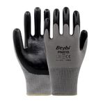 Beybi PN810 Nitril Poly Gri Siyah 12'li Eldiven