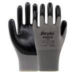 Beybi PN810 No: 9 Koli 288 Çift Gri Polyester Örme Nitril Eldiven