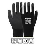 Beybi Pu Touch Polyester Eldiven No:10 Siyah 12 Çift