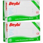 Beybi Pudralı Çok Amaçlı Kullan At Eldiven Lateks 100' Lü (L) Large / Büyük x 2'li