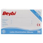 Beybi Pudralı Medium 100'lü Paket Latex Muayene Eldiveni