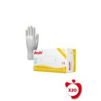 Beybi Pudrasız Lateks Muayene Eldiveni L Beden Beyaz 100'lü 20 Paket