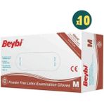 Beybi Pudrasız Lateks Muayene Eldiveni Medium 100 Adet 10 Kutu