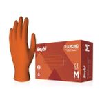 Beybi Pudrasız Turuncu Nitril Dıamond Eldiveni 100 Lü - XL