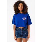 Beyblade Pegasus Minimalist Mavi Kadın Crop Tshirt