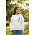 beybunn Sevgililer Günü Özel Bisiklet Yaka Baskılı Oversize Sweatshirt - Beyaz