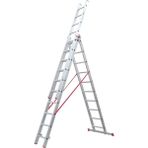 Beykon 3x3 M A Tipi Alüminyum Sürgülü Merdiven 10+10+10 Basamak - Gümüş Gri