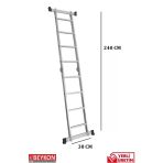Beykon 4+4 Basamak Alüminyum Katlanır Tek Kırma Çok Amaçlı Merdiven